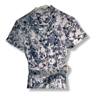 Charter Club Button  Up Floral Shirt Dress